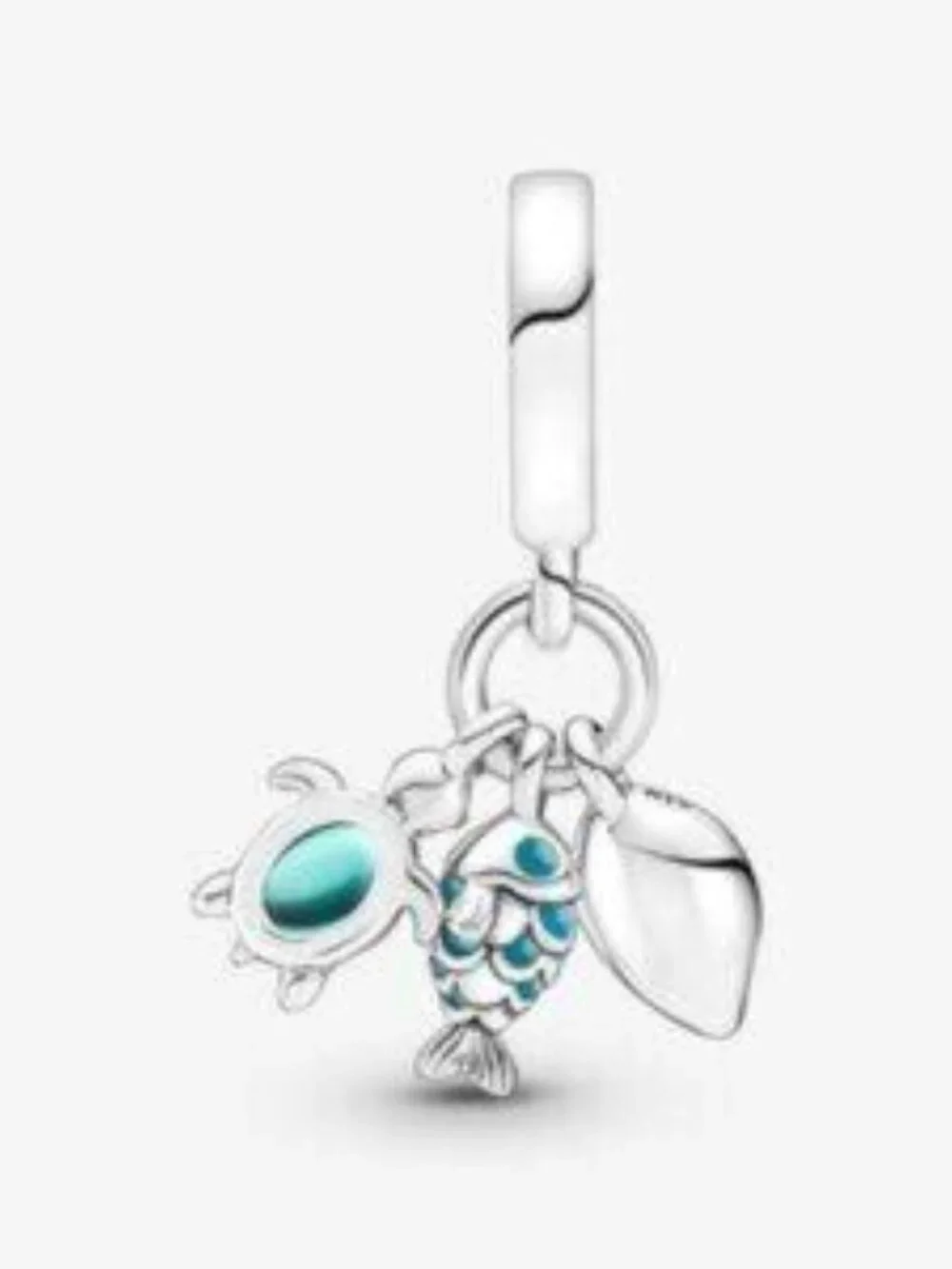 Pandora Fish, Sea Turtle & Conch Triple Dangle Charm